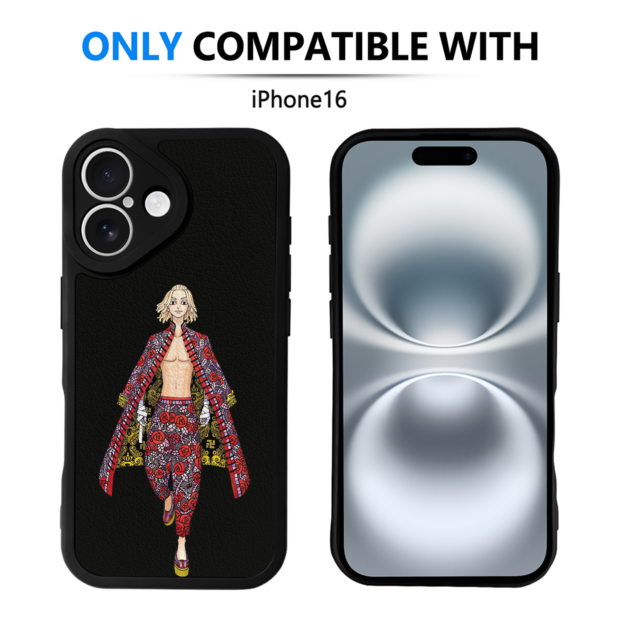（画像用） 東京リベンジャーズ Tokyo Revengers 【iPhone 16シリーズ対応】シリコンスマホケース（レザー調） 材質：シリコン